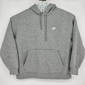 Nike‎ Hoodie Mens XXL Sportswear Fleece Cotton Pullover Gray White Logo Big